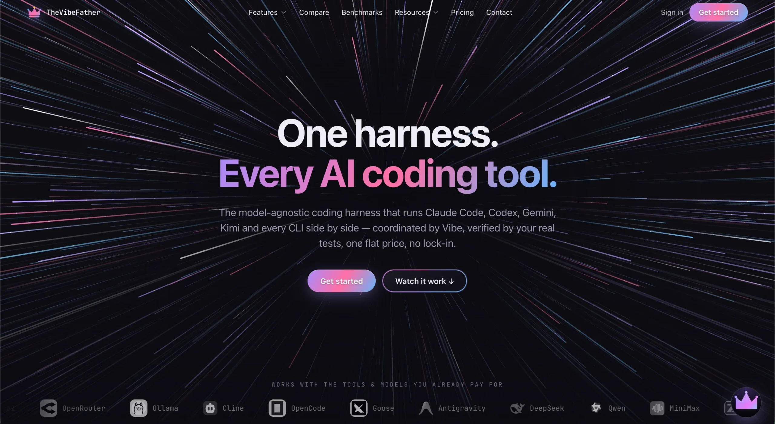 TheVibeFather AI coding harness screenshot